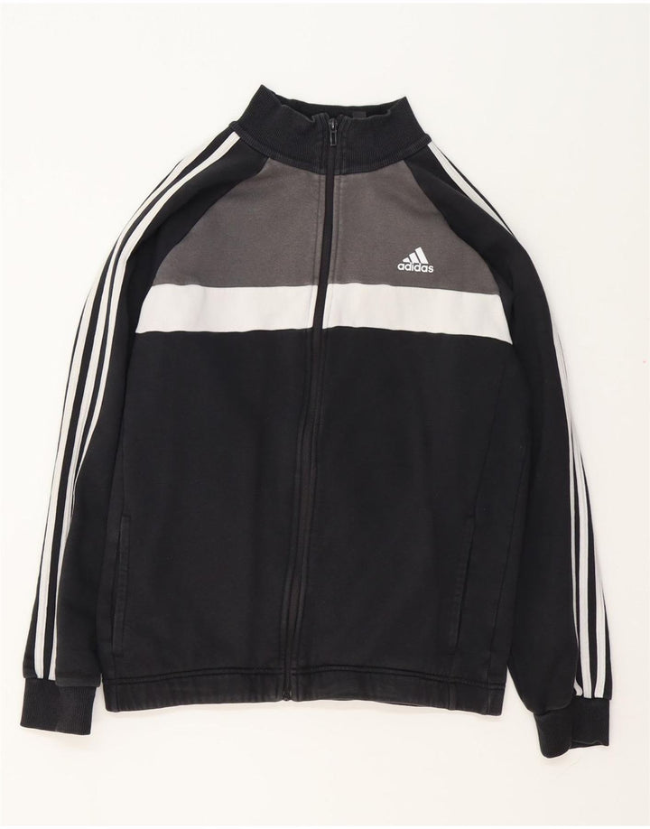 ADIDAS Chaqueta superior de chándal para hombre UK 42/44 Algodón color block mediano negro