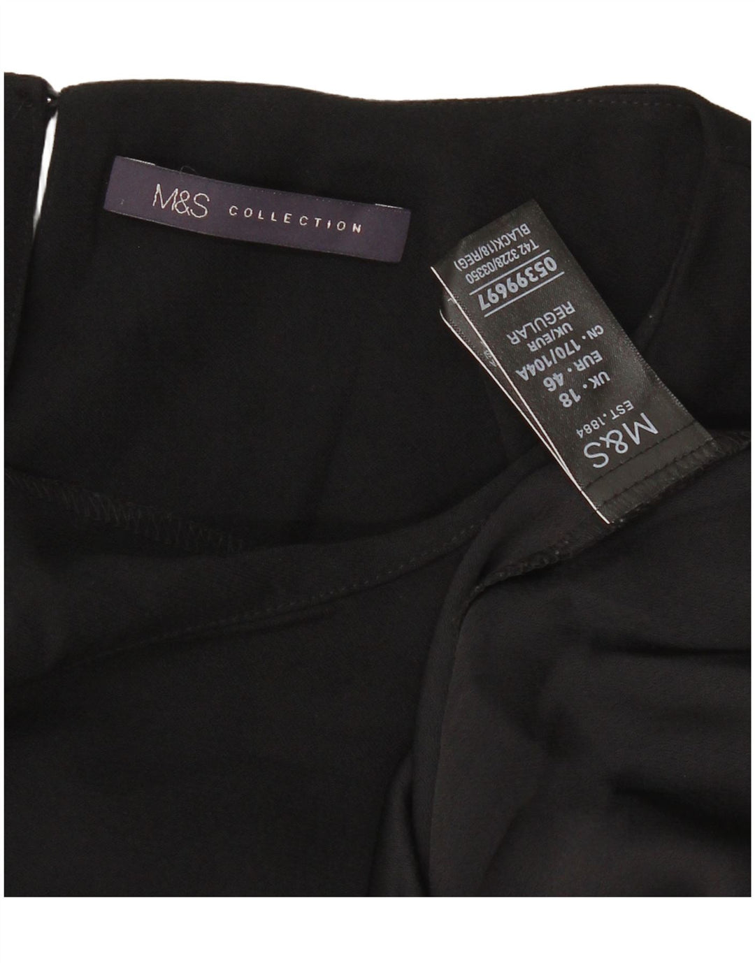 MARKS & SPENCER Womens Shift Dress UK 18 XL Black Polyester