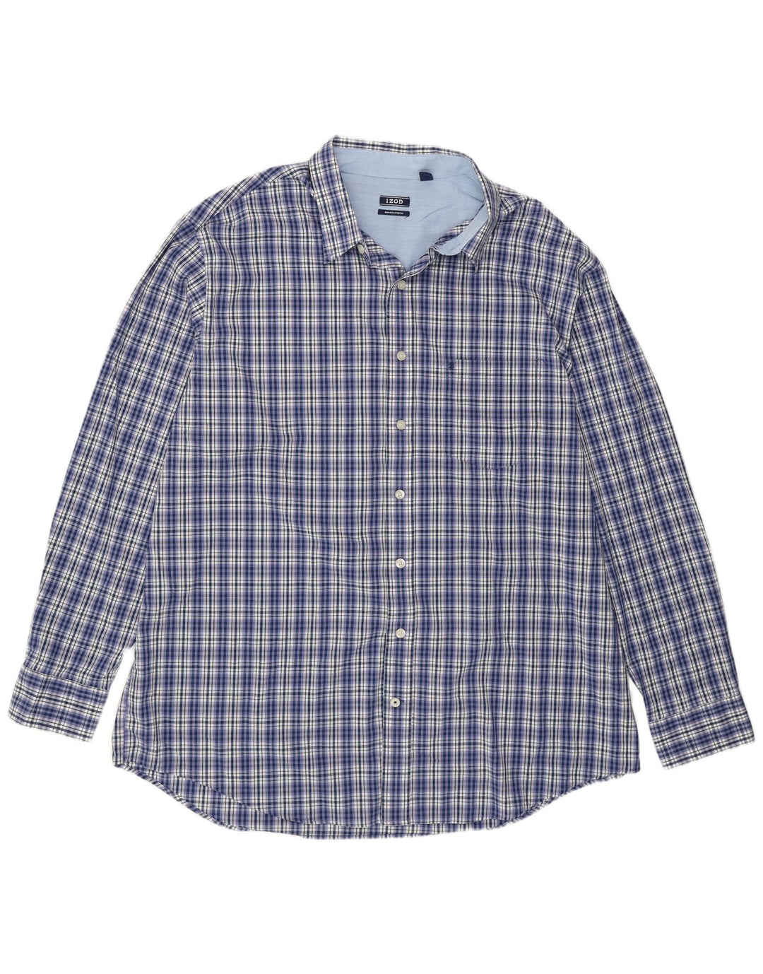Izod Camisa alta para hombre 2XL Algodón a cuadros azul