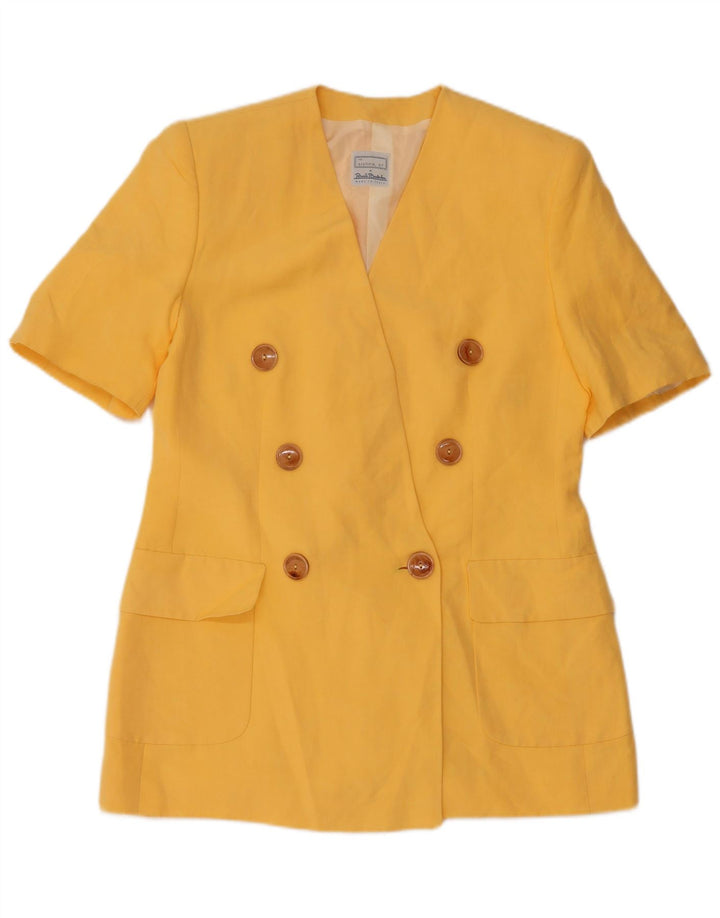 Renato Balestra Chaqueta Blazer de Manga Corta para Mujer IT 46 Grande Amarillo