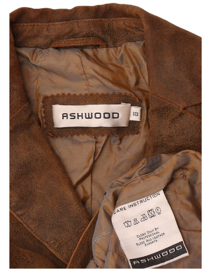 Ashwood Chaqueta Blazer de Ante con 2 Botones para Mujer UK 40 XL Cuero marrón