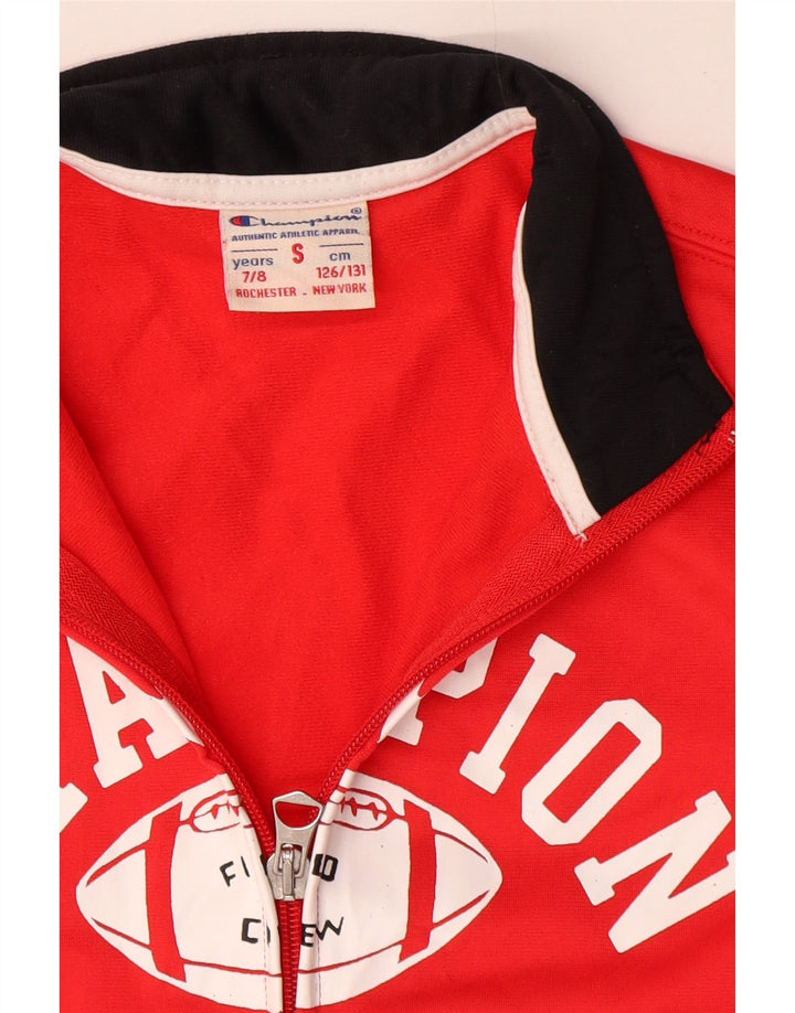 Champion Boys Graphic Chándal Top Chaqueta 7-8 Años Pequeño Rojo Poliéster