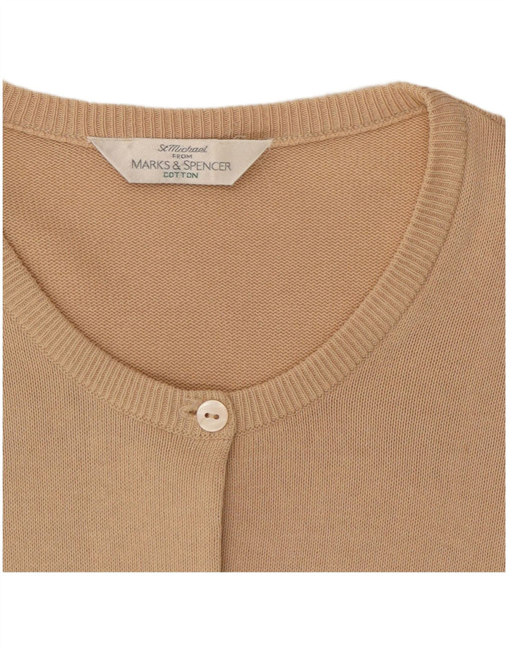 Marks & Spencer - Cárdigan para mujer, talla 40, algodón beige medio