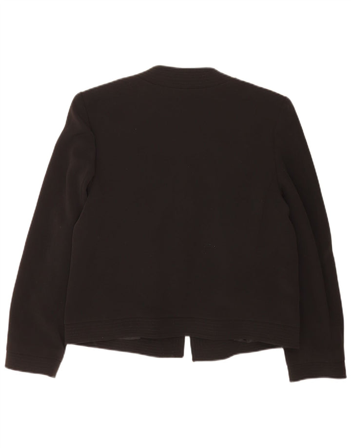Chaqueta blazer abierta vintage para mujer IT 44 Acetato negro medio