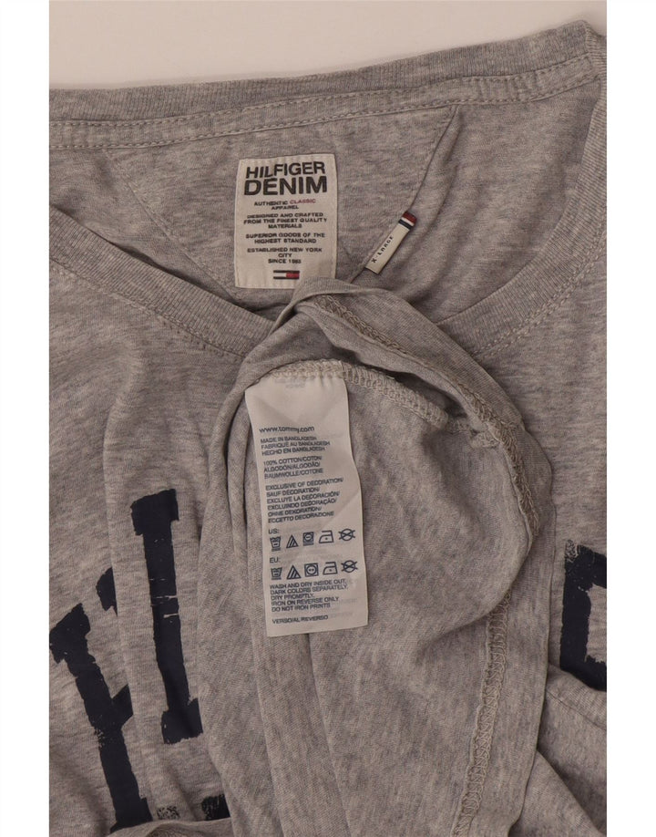 Tommy Hilfiger Top gráfico para hombre de manga larga XL de algodón gris