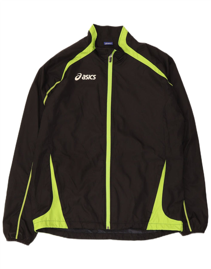 Asics Hombre Chándal Top Chaqueta Grande Negro Colorblock Poliéster