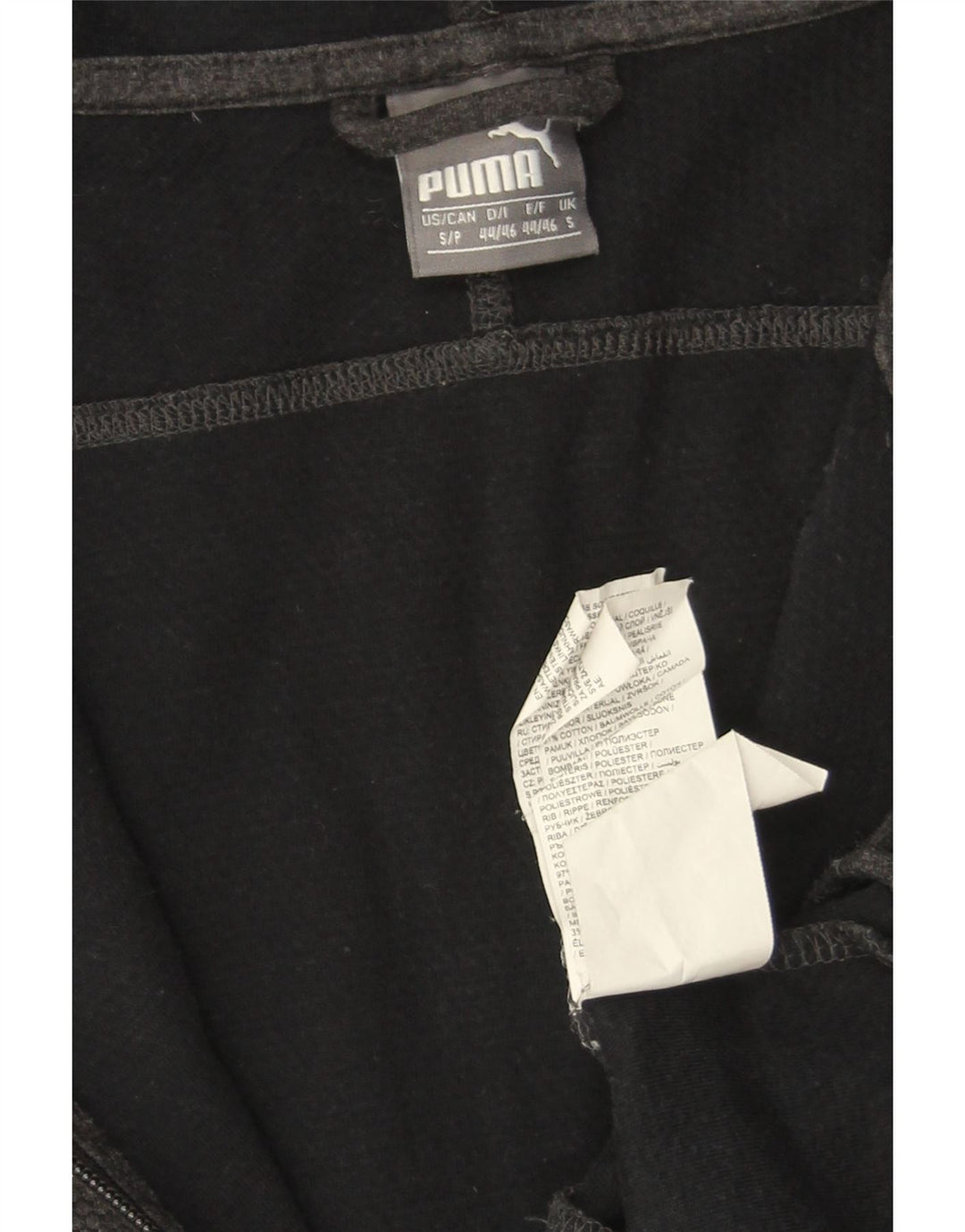 PUMA Italia Graphic Zip Sudadera con capucha para hombre, talla pequeña, algodón gris