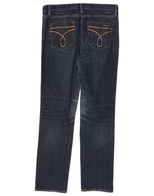 Calvin Klein Jeans ajustados para mujer US 10 Large W32 L30 Azul marino Algodón