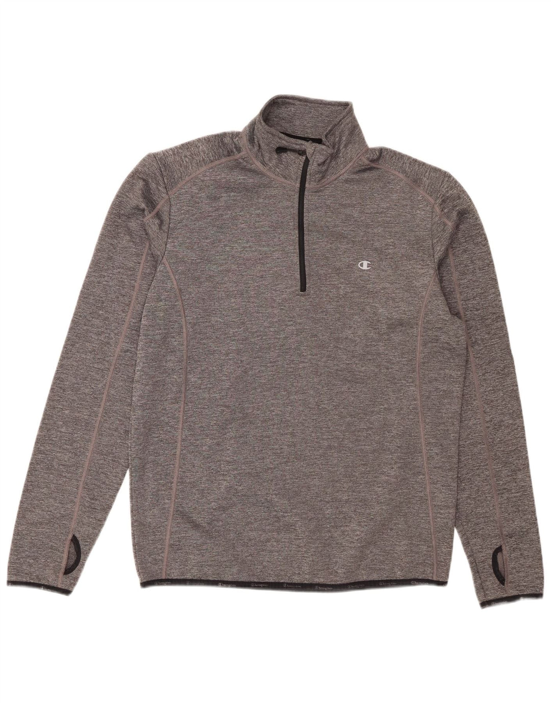 Champion Sudadera Con Cuello Y Cremallera Para Hombre Jersey Grande Poliéster Moteado Gris
