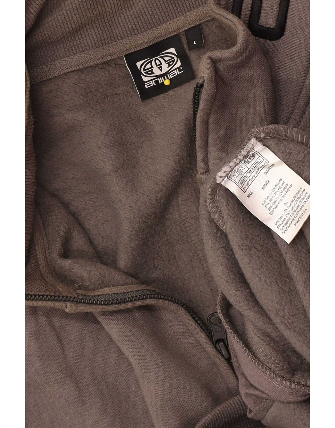 Animal - Chaqueta superior de chándal con gráfico para hombre, algodón gris grande