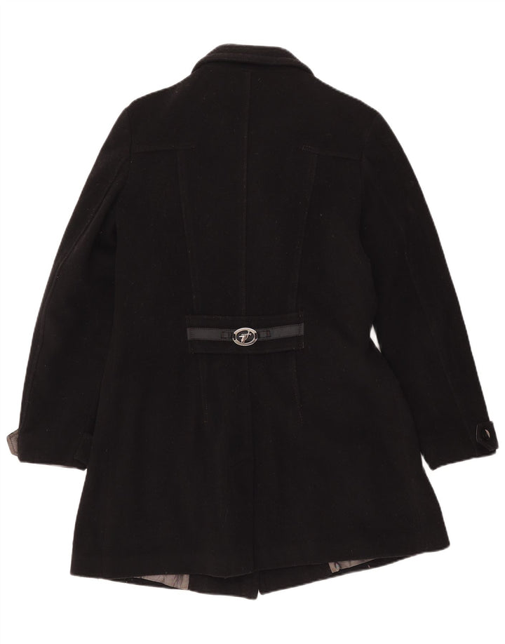 Abrigo Mujer Trussardi Jeans Cruzado IT 44 Mediano Lana Negro