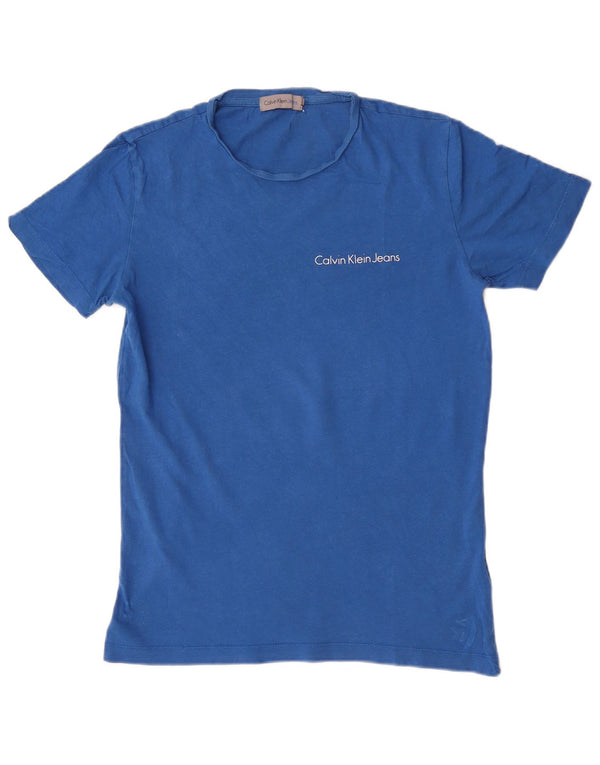 Calvin Klein Jeans - Camiseta para hombre, talla pequeña, algodón azul
