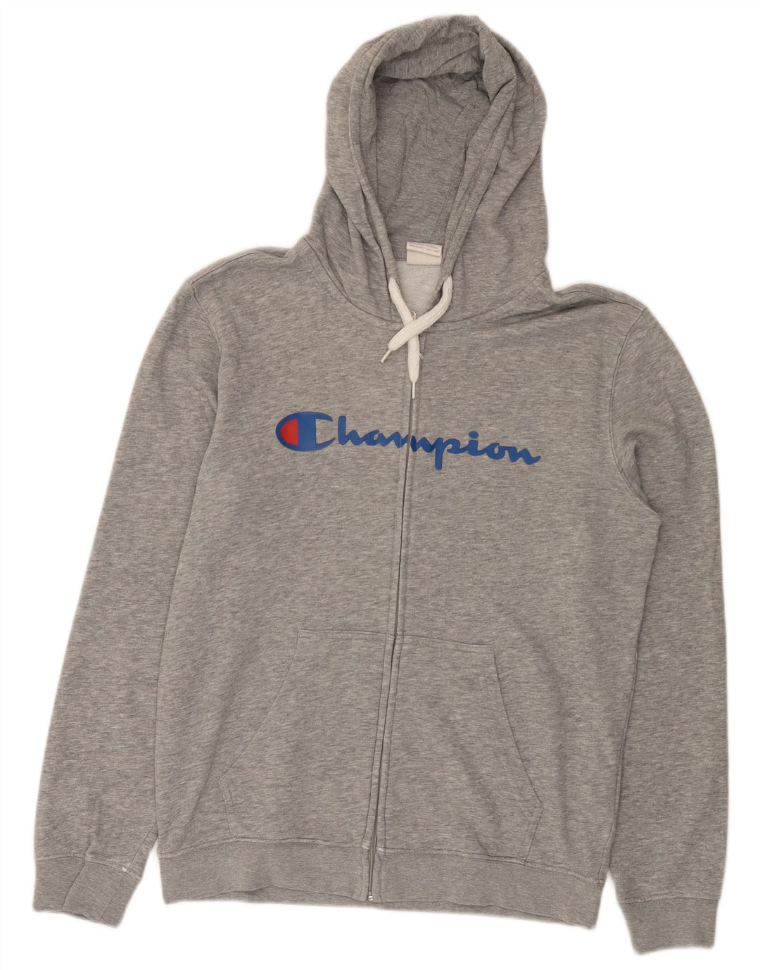 Champion Sudadera Con Capucha Y Cremallera Gráfica Para Hombre Algodón Gris Medio