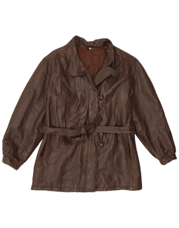Chaqueta de cuero vintage para mujer EU 38 Marrón medio