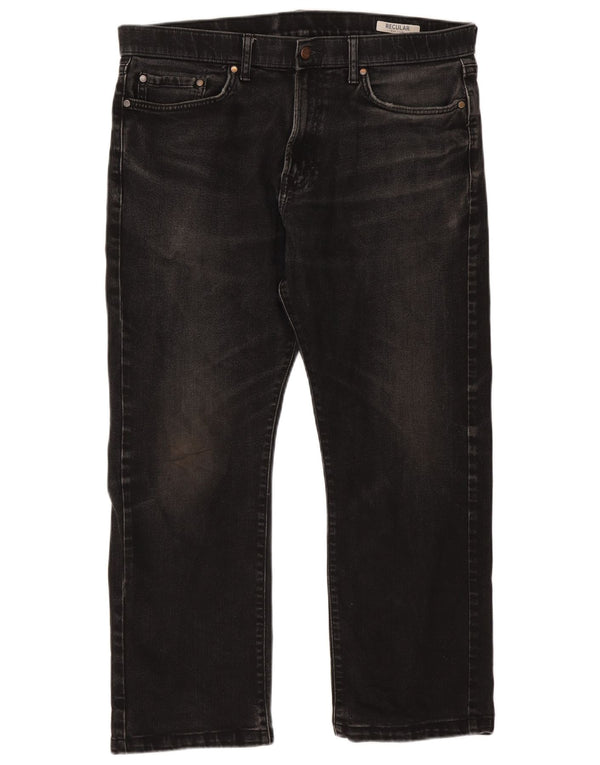 Marks & Spencer Vaqueros rectos para hombre W36 L27 Algodón negro