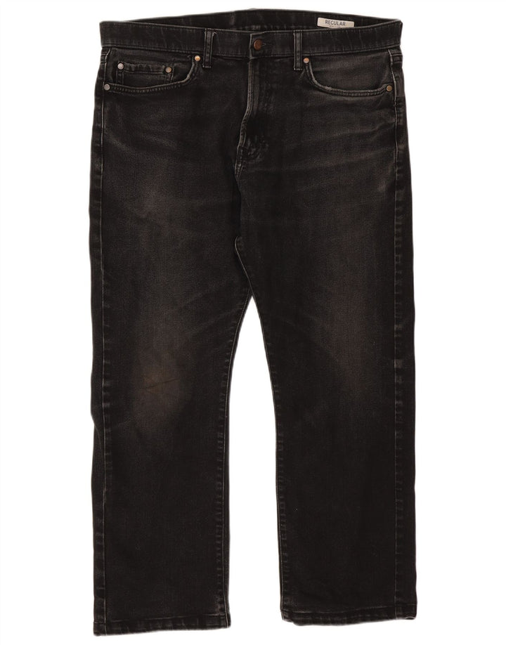 Marks & Spencer Vaqueros rectos para hombre W36 L27 Algodón negro