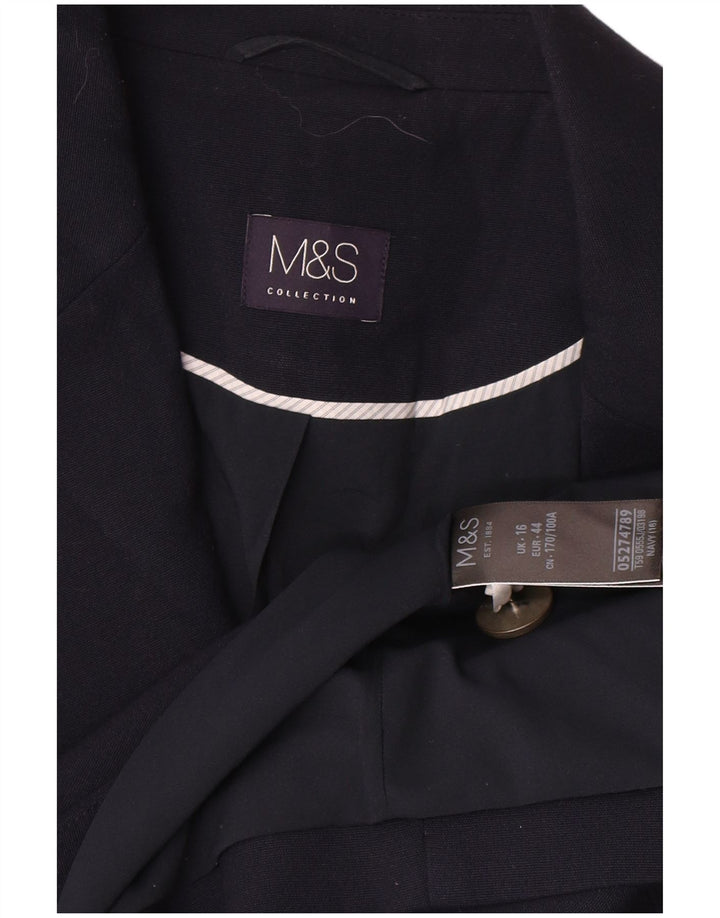 Marks & Spencer Chaqueta tipo blazer con doble botonadura para mujer UK 46 Grande Azul marino