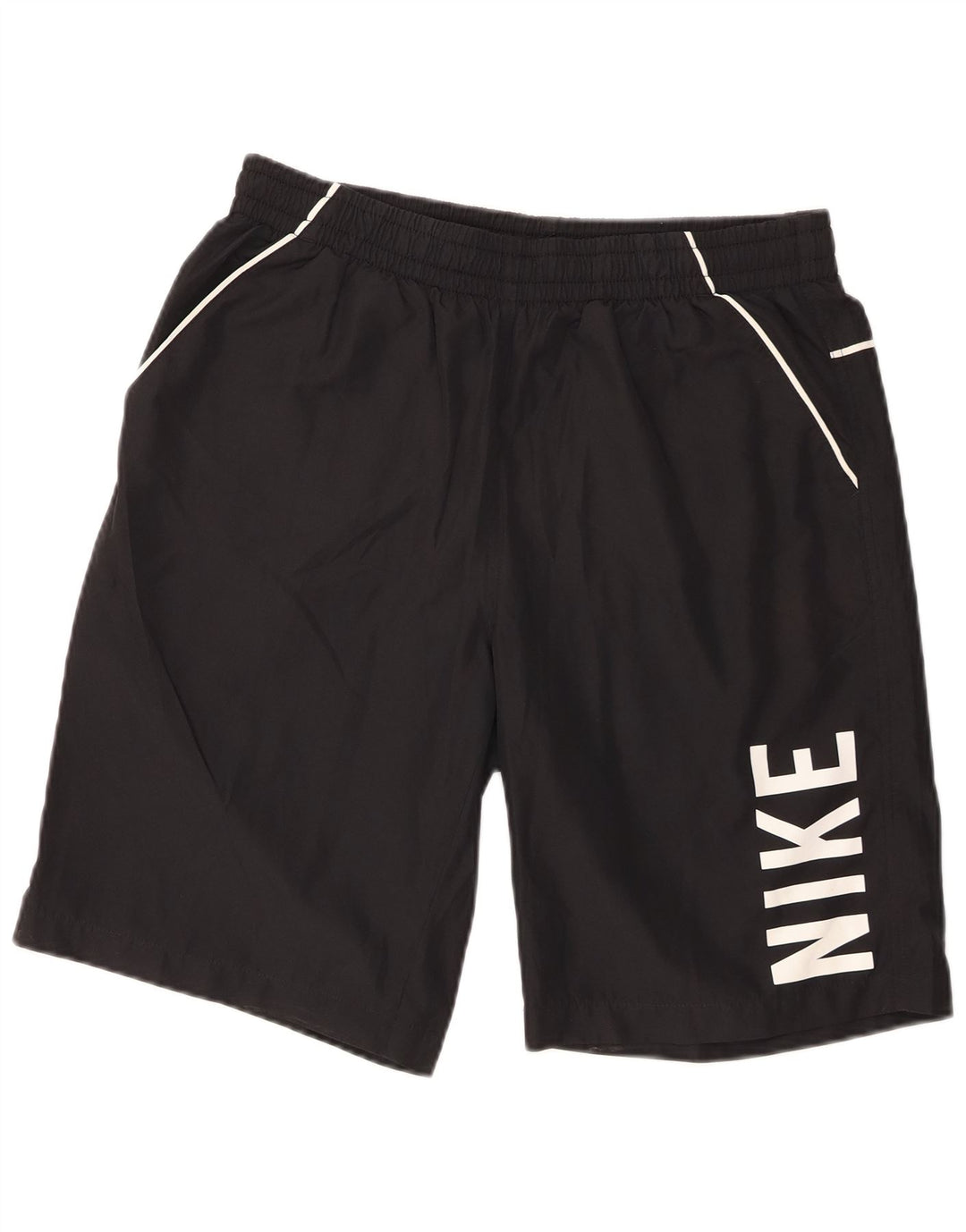 Nike Pantalones cortos deportivos con gráficos para hombre, poliéster negro mediano