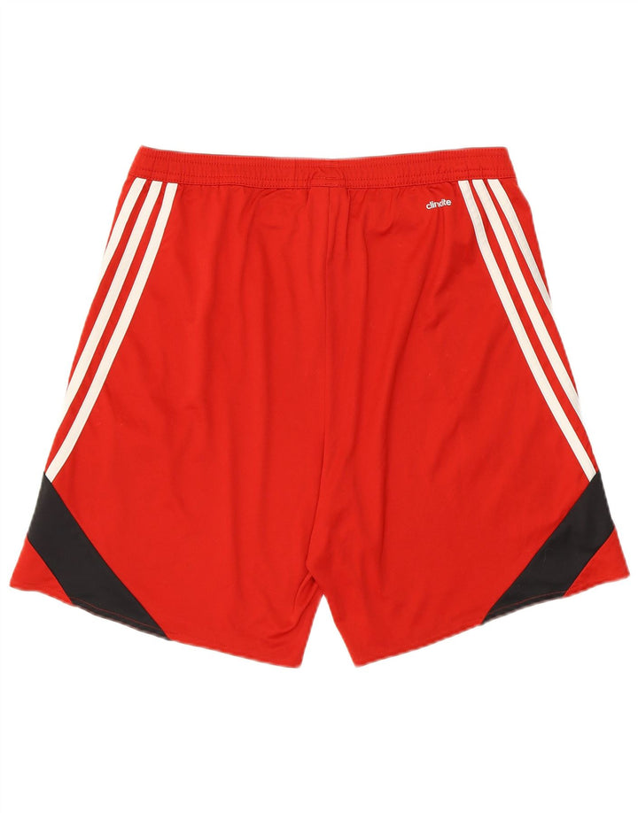 Adidas Mens Climalite Sport Shorts Medio Rojo Colorblock Poliéster