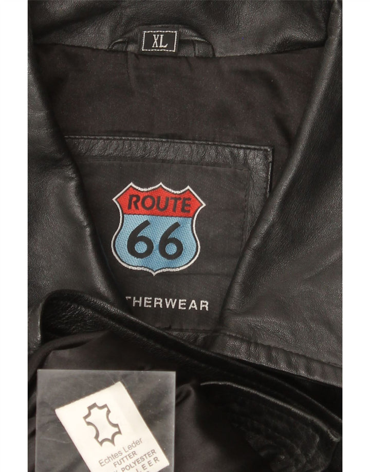 Route 66 Chaqueta de cuero para hombre UK 42 XL Cuero negro