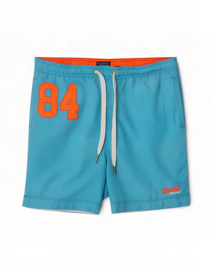 Superdry Shorts De Baño Gráfico Para Hombre XL Poliéster Azul