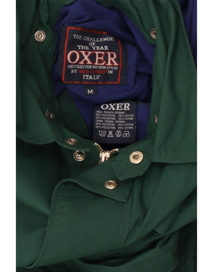 OXER Chaqueta cortavientos con capucha para hombre UK 38 Poliéster verde medio
