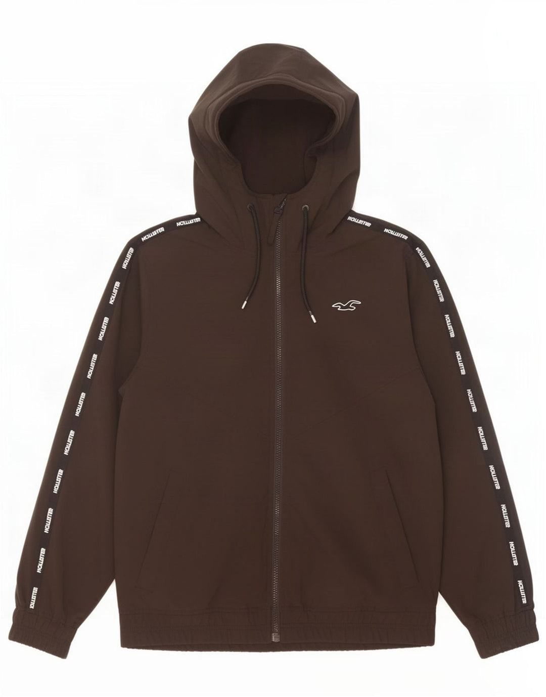 Hollister Mens Graphic Hooded Bomber Jacket Reino Unido 36 Pequeño Poliéster Negro