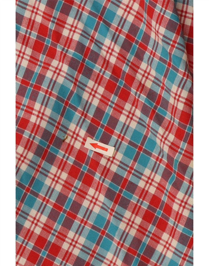 Vintage mujer cintura alta A-Line falda W26 pequeño cheque multicolor