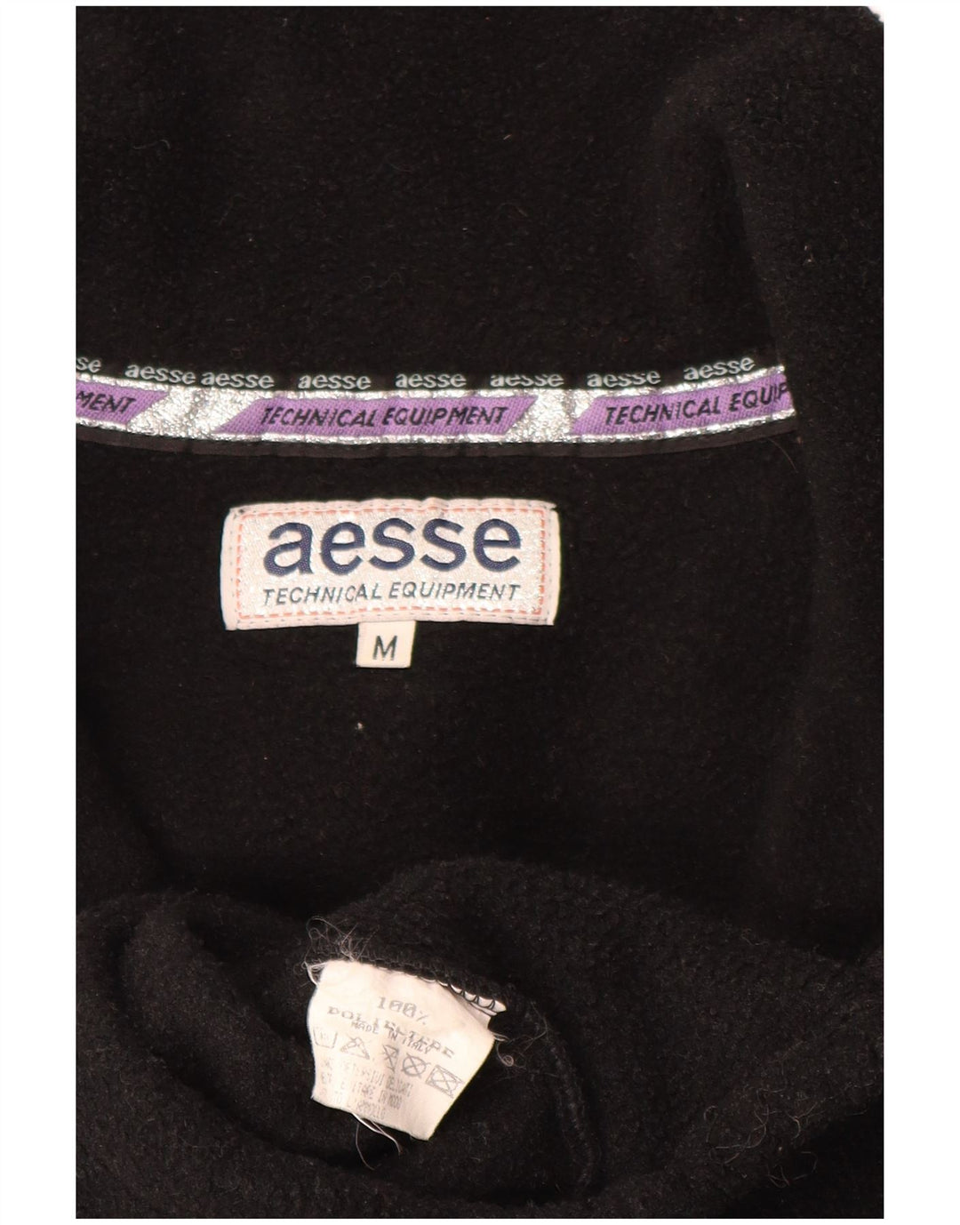 Aesse Hombre Jersey De Forro Polar Con Cremallera Y Cuello Mediano Poliéster Negro