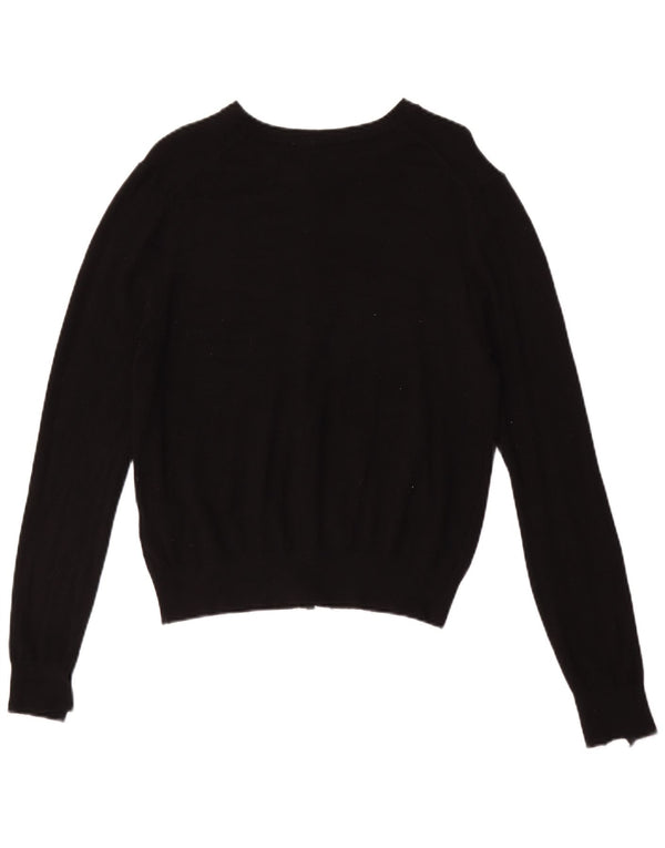 Zara Mujer Cárdigan Suéter UK 12 Mediano Negro