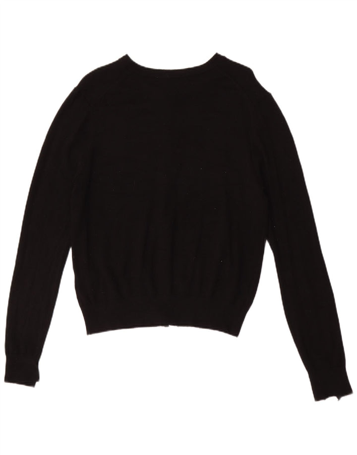 Zara Mujer Cárdigan Suéter UK 12 Mediano Negro