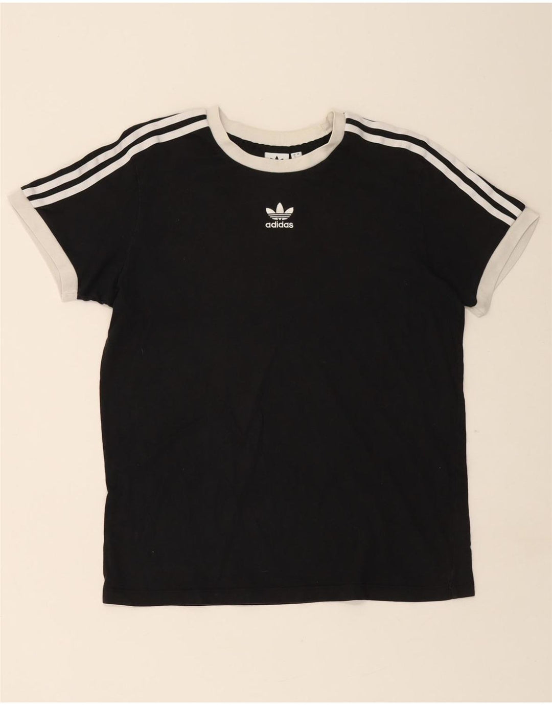 ADIDAS Camiseta para mujer Top UK 12 Mediano Negro Algodón