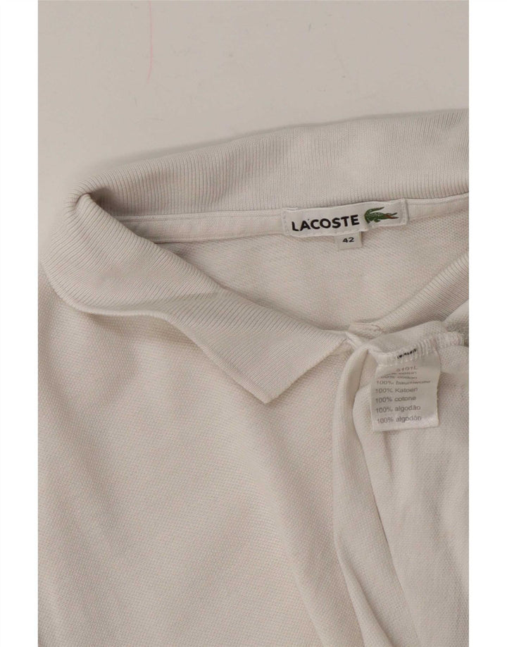 Polo Lacoste Mujer Talla 42 Grande Algodón Blanco