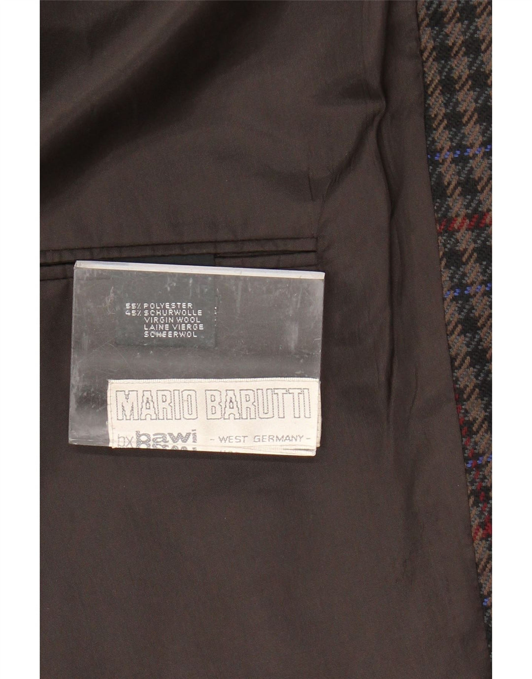 MARIO BARUTTI Chaqueta Blazer para Hombre UK 40 Grande Pata de Gallo Multicolor