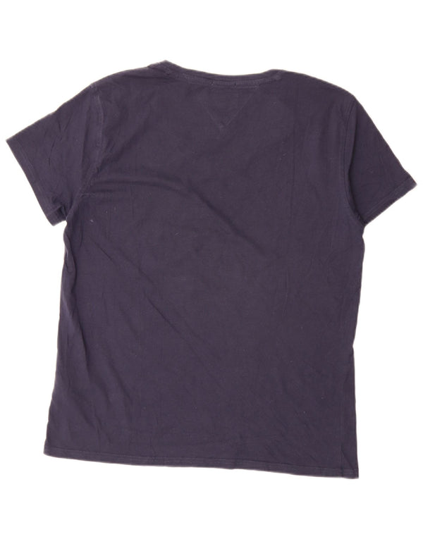 Tommy Hilfiger Camiseta Regular Fit para Hombre Top Medium Azul Marino Algodón