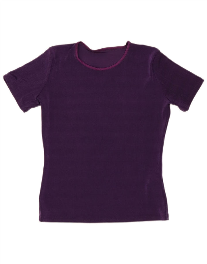 CALLE. BERNARD Camiseta para mujer Top UK 44 Large Púrpura Poliéster