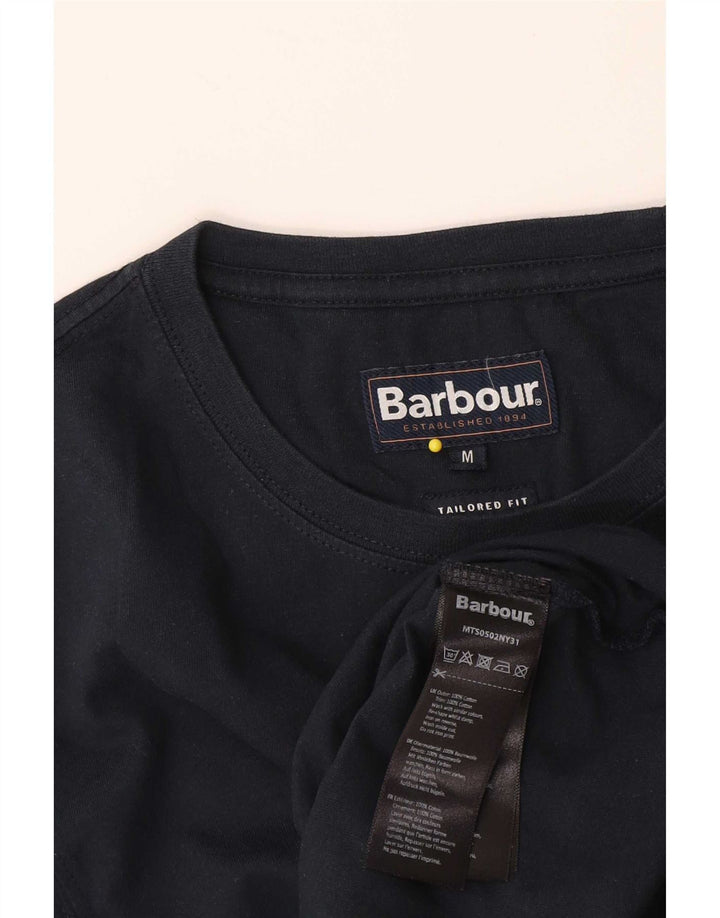 Barbour - Camiseta gráfica de corte entallado para hombre, talla mediana, algodón azul marino