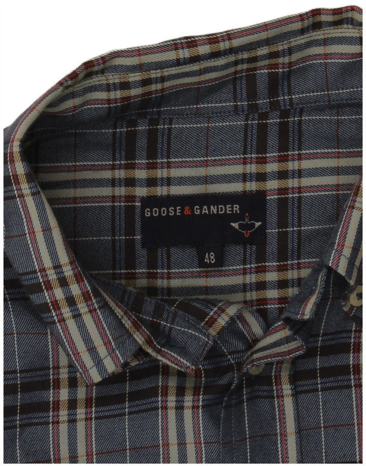 Camisa de franela para hombre Goose & Gander IT 48 Medium Navy Blue Check