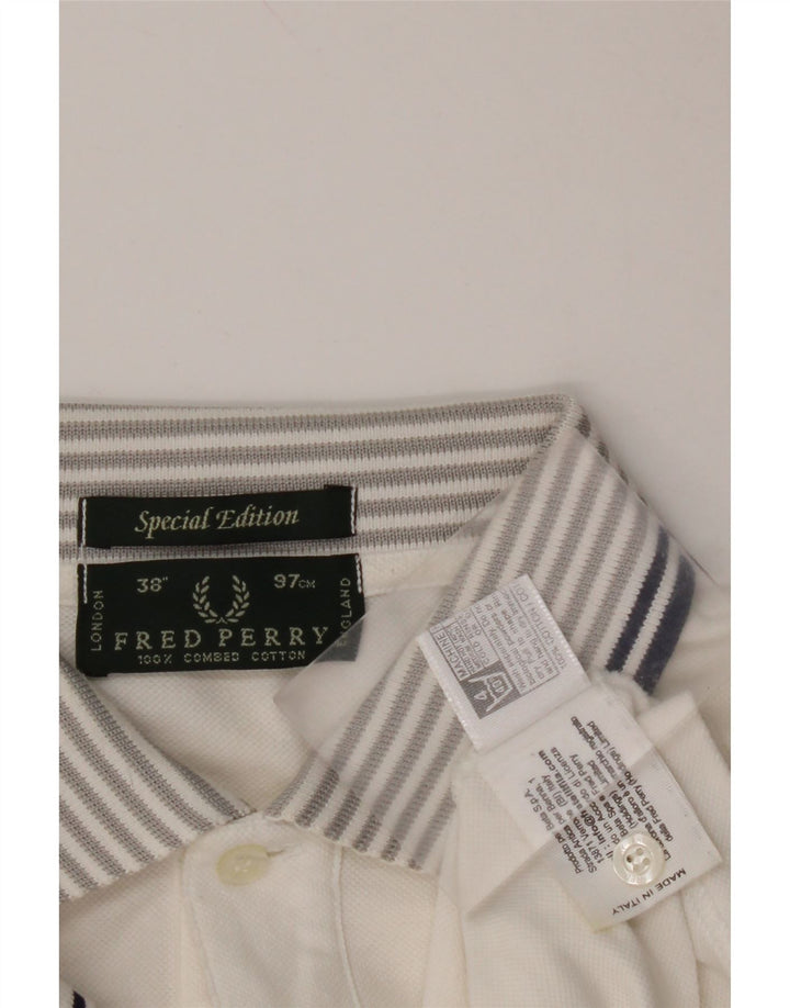FRED PERRY Polo de edición especial para hombre pequeño de algodón blanco