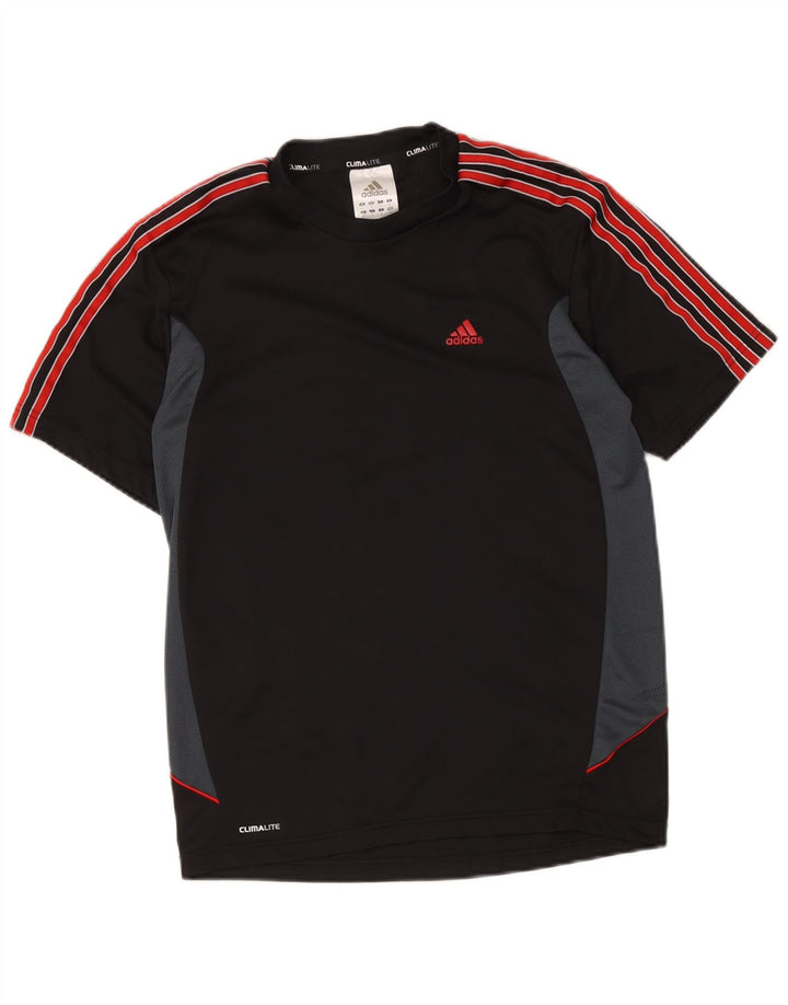 Adidas Hombre Climalite Camiseta Top Pequeño Negro Colorblock Poliéster