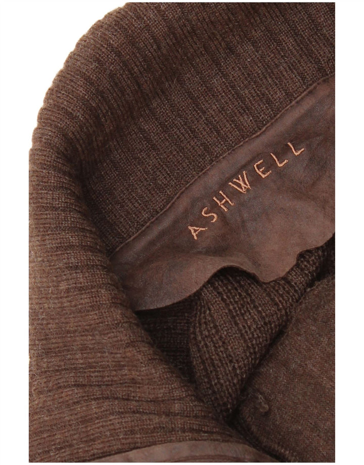 Ashwell Cárdigan para hombre IT 50 Lana virgen marrón medio
