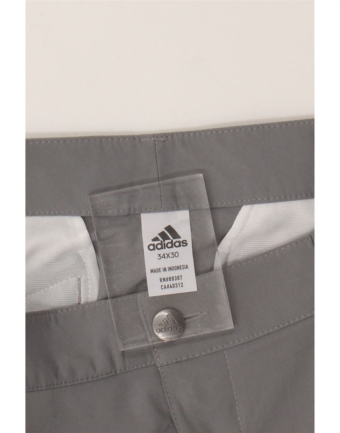 ADIDAS Pantalón chino ajustado para hombre W34 L30 Algodón gris