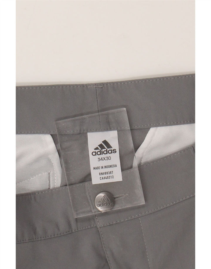 ADIDAS Pantalón chino ajustado para hombre W34 L30 Algodón gris