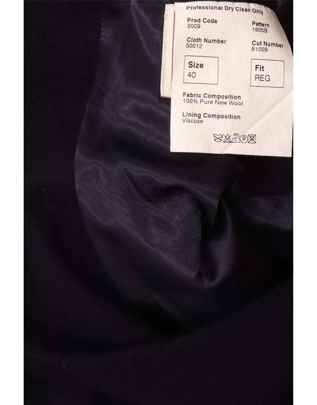 CROMBIE Abrigo para hombre UK 40 Grande Azul marino Nueva lana clásica