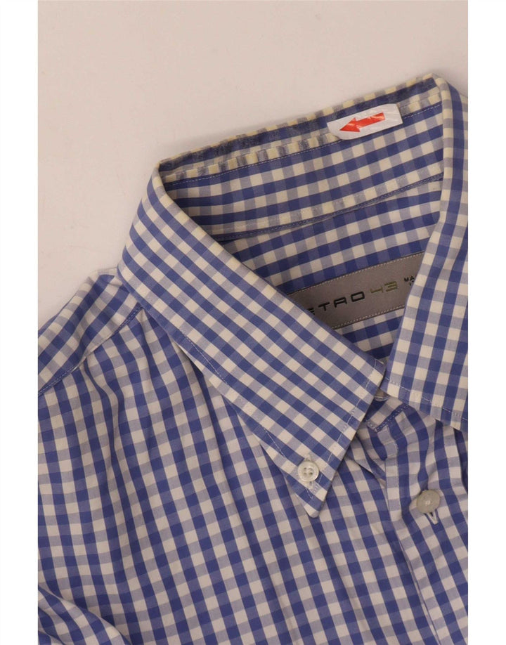 Camisa Etro para hombre talla 43 Algodón a cuadros azul grande