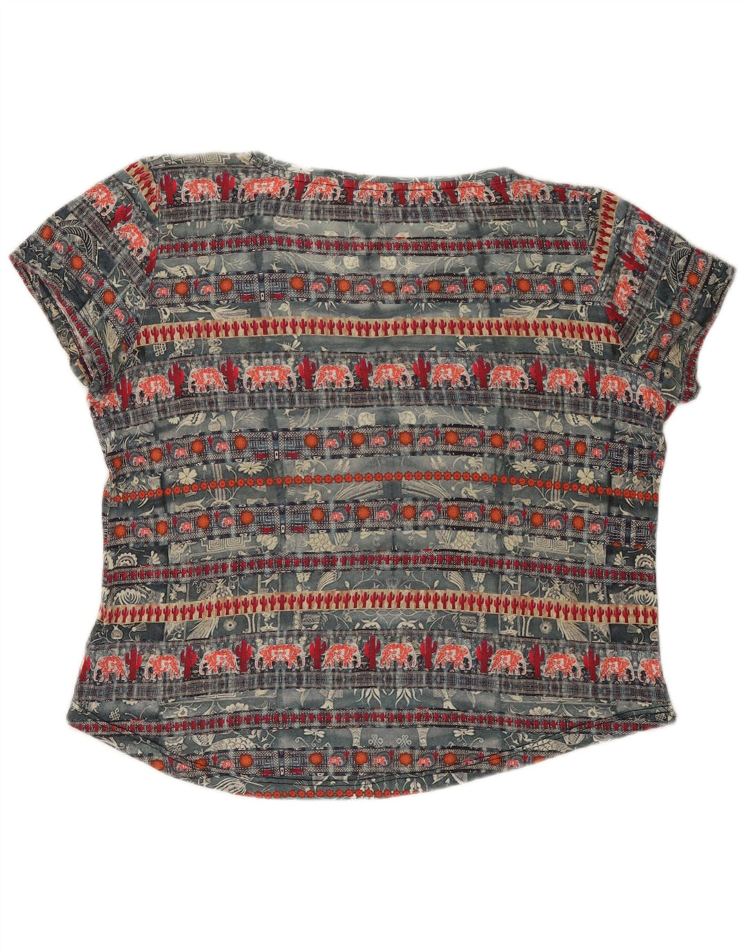 DESIGUAL Camiseta gráfica para mujer Top UK 20 2XL Gris Viscosa