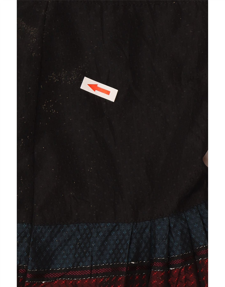 Benetton Falda Acampanada W30 Mediana Negro A Rayas