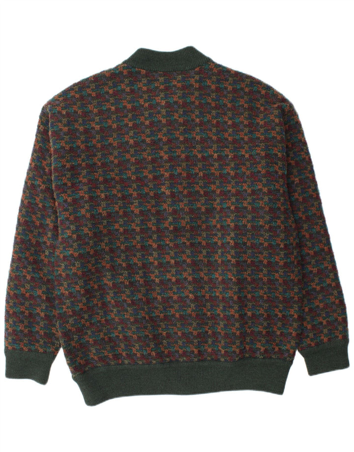 DALMINE Suéter tipo cárdigan para hombre IT 56 2XL Acrílico geométrico multicolor