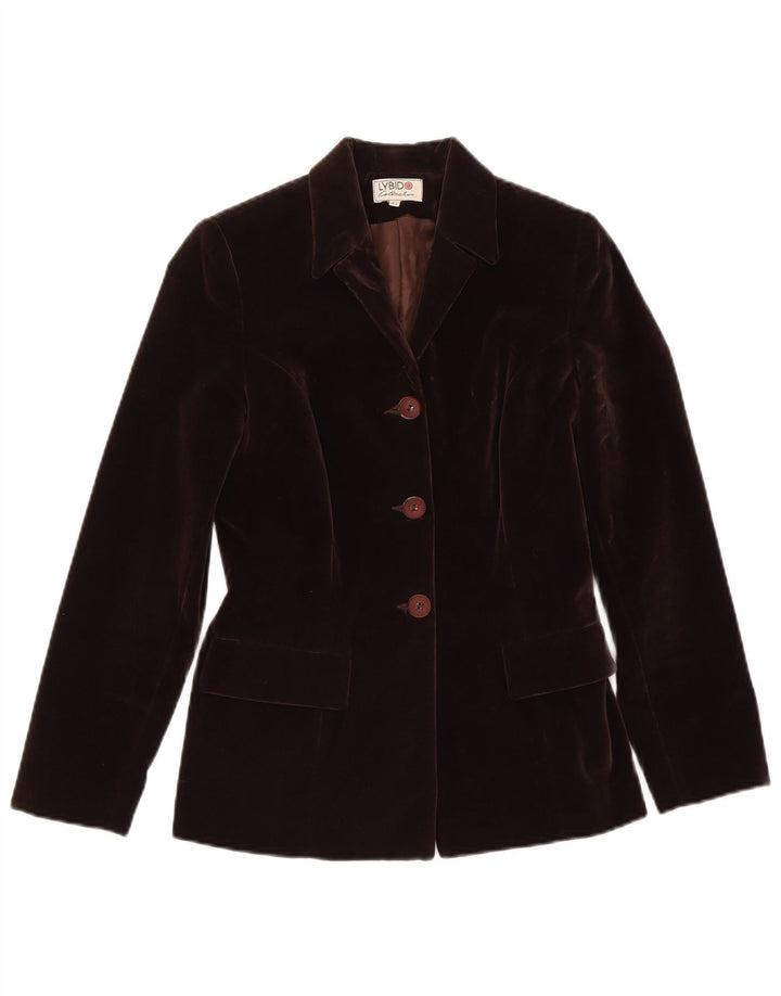 Lybido Chaqueta Blazer De Terciopelo De 3 Botones Para Mujer IT 42 Algodón Marrón Medio