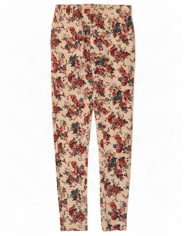 Zara Vaqueros pitillo Trafaluc para mujer EU 34 2XS W24 L29 Algodón floral beige